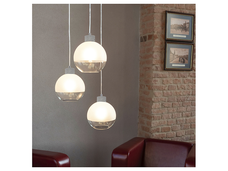 Lampa wisząca Fresh 3-punktowa szklana szara