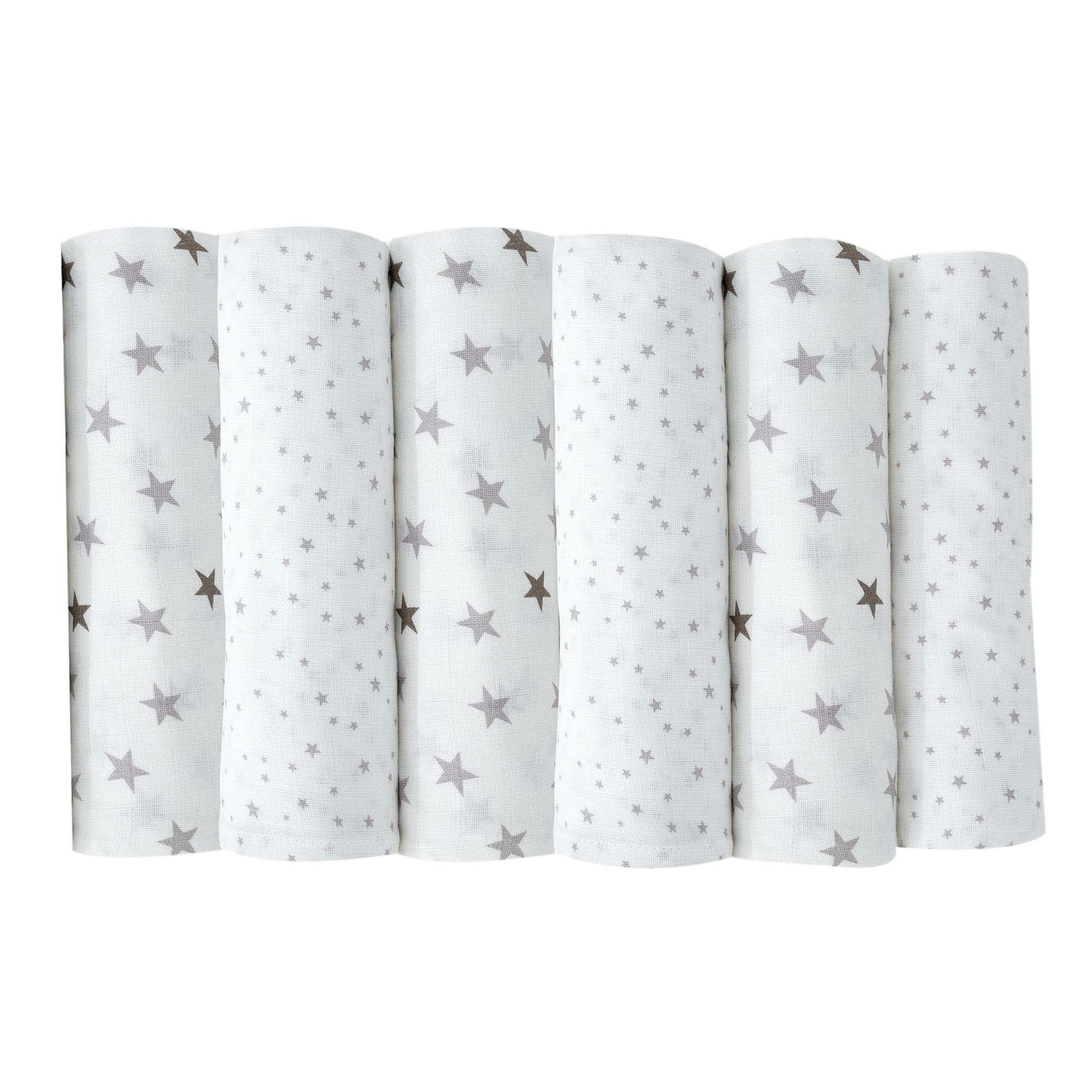 - Lot de 6 langes bébé 70X70 Gris