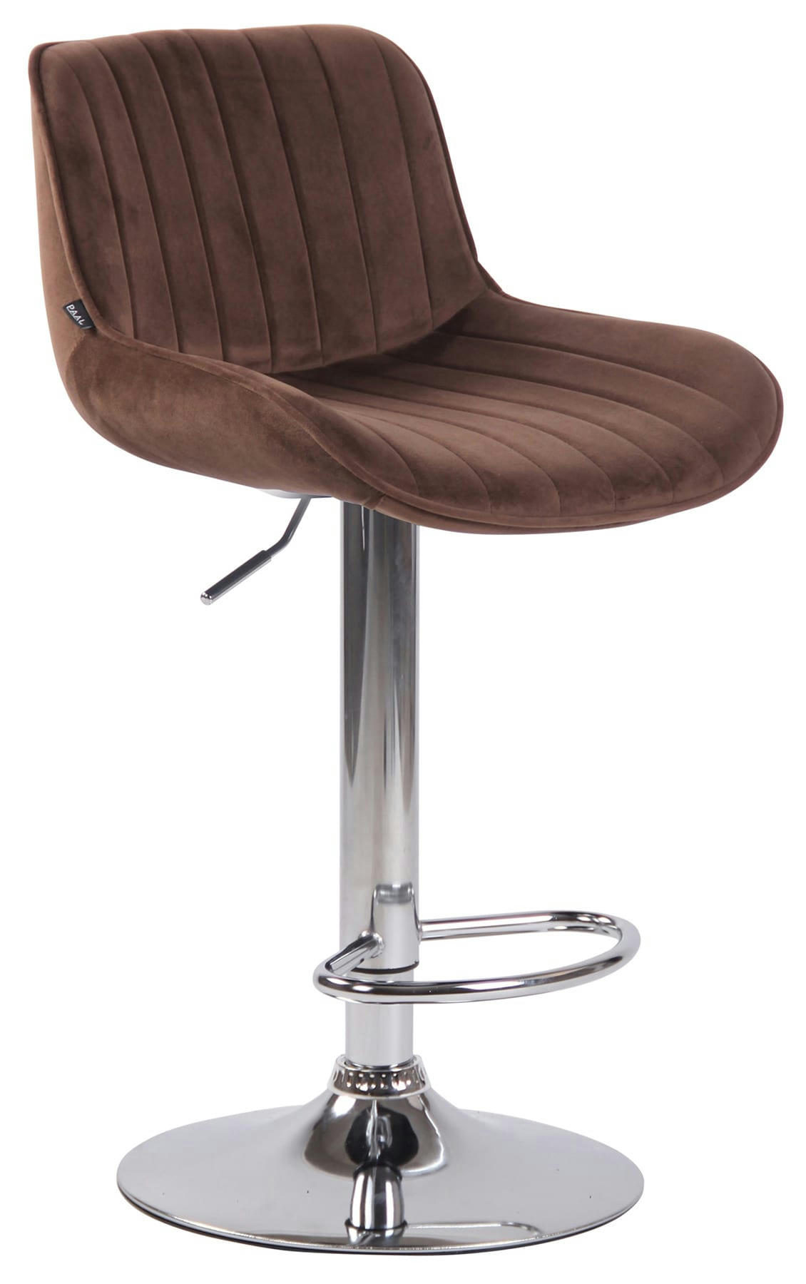 LENTINI - Lot de 2 tabourets de bar réglables en velours Marron