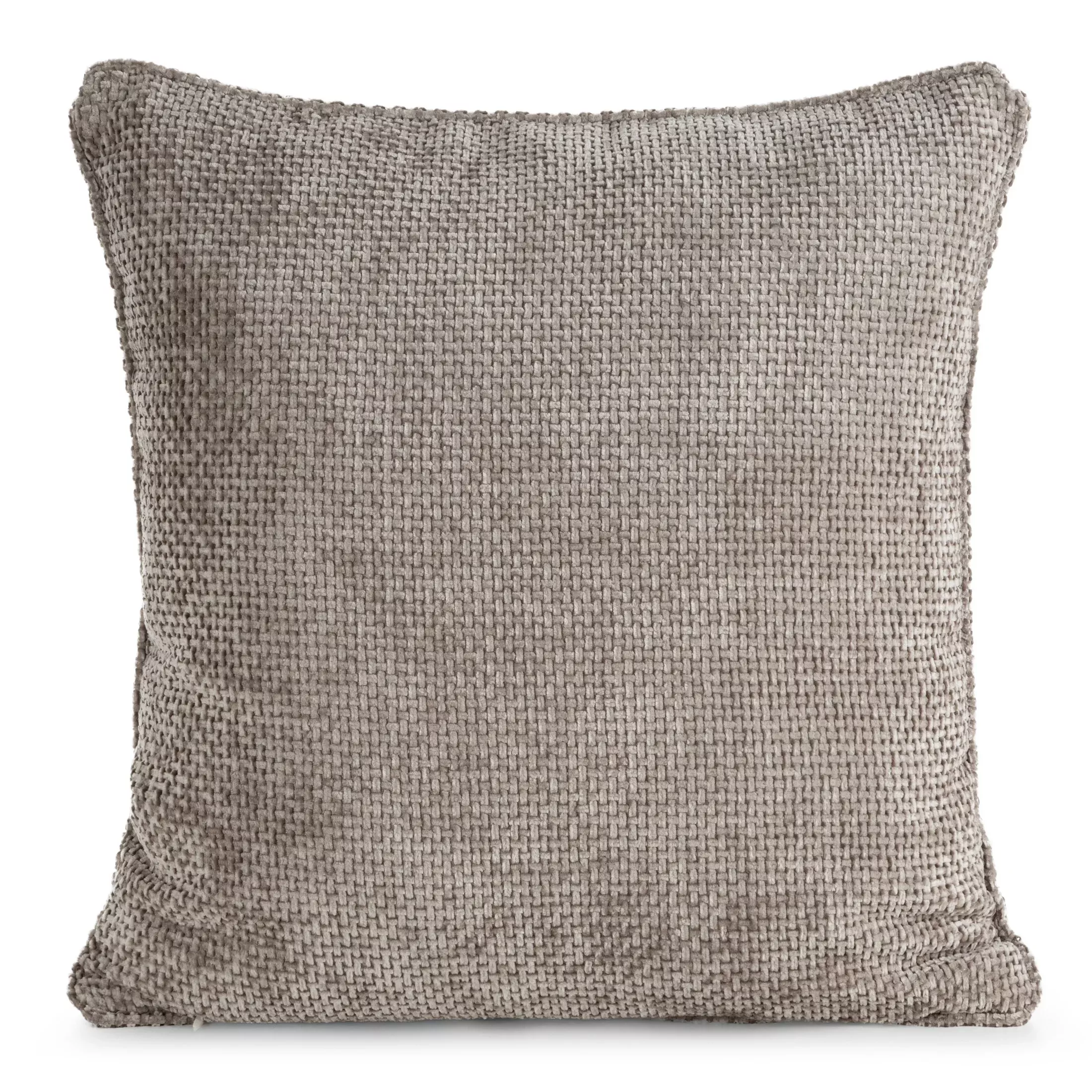 Poszewka na poduszkę 45x45 cm szenilowa z ozdobnym splotem beżowa SZENIL 6