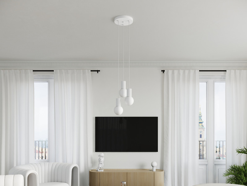 Lampa wisząca Halo aluminiowa biała