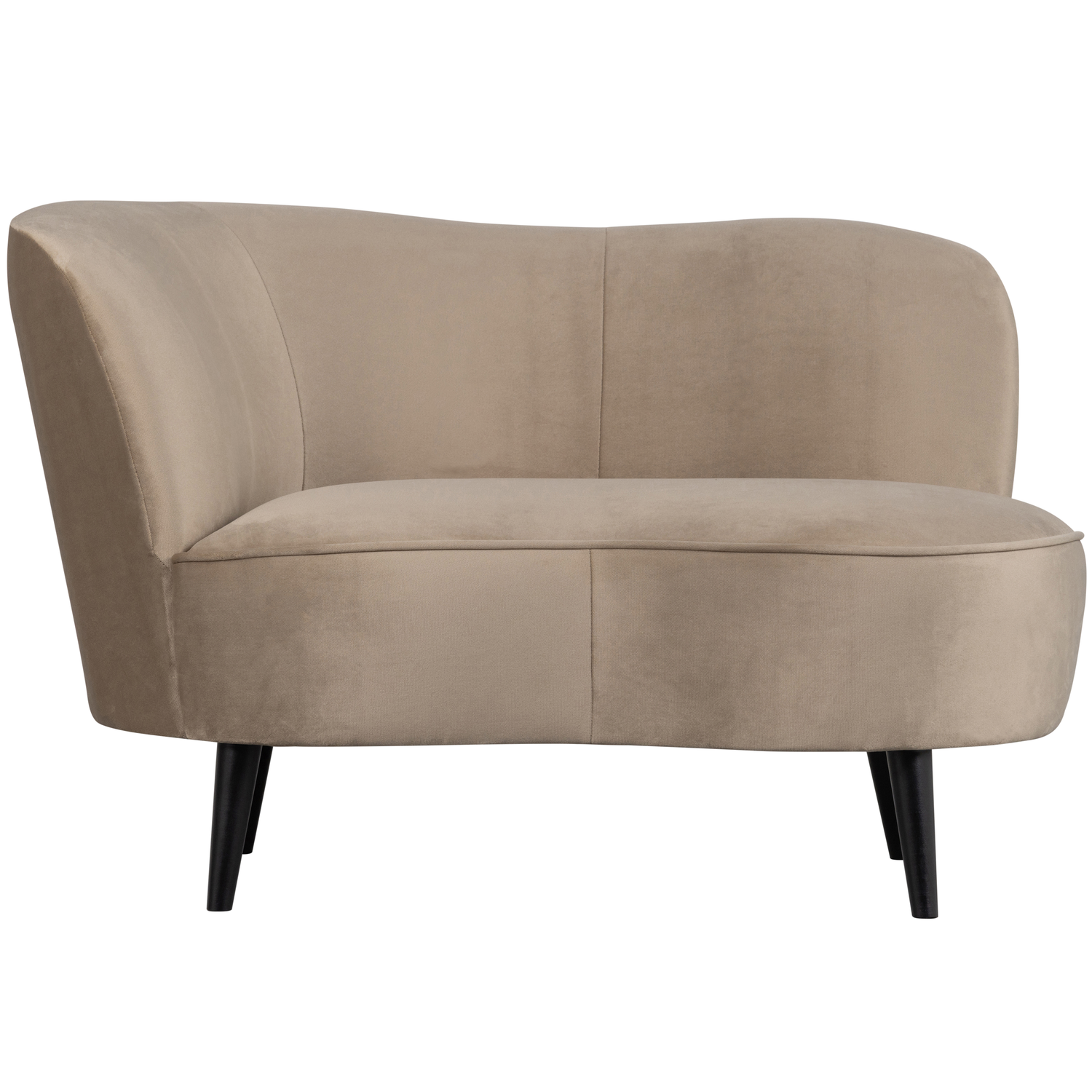 WOOOD loungefauteuil links Sara - Velvet - Khaki - 71x112x81