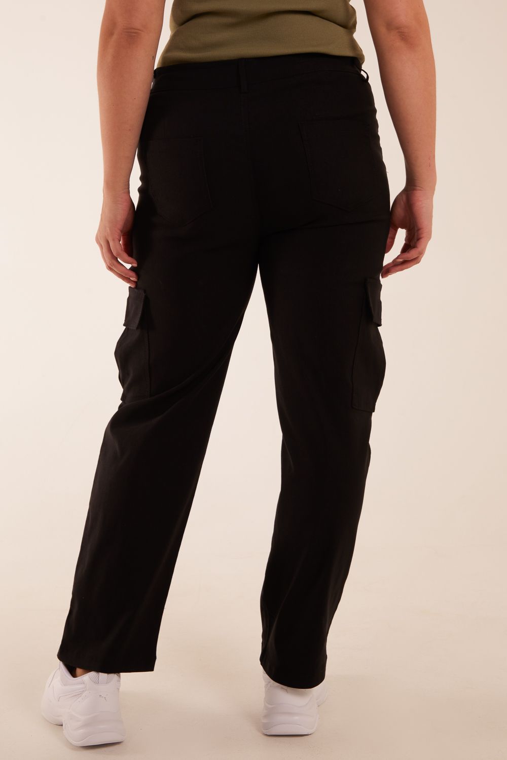 Blue Vanilla Curve Straight Leg Pocket Detail Cargo Joggers