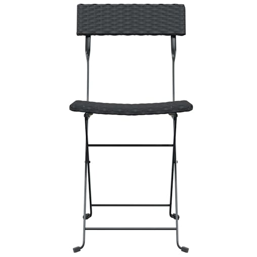 NNEVL Folding Bistro Chairs 6 pcs Black Poly Rattan and Steel