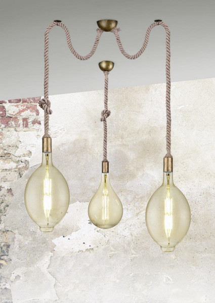 Lampa wisząca złoto-beżowa ROPE 1xE27x60W wym: 150x12x12 cm Trio