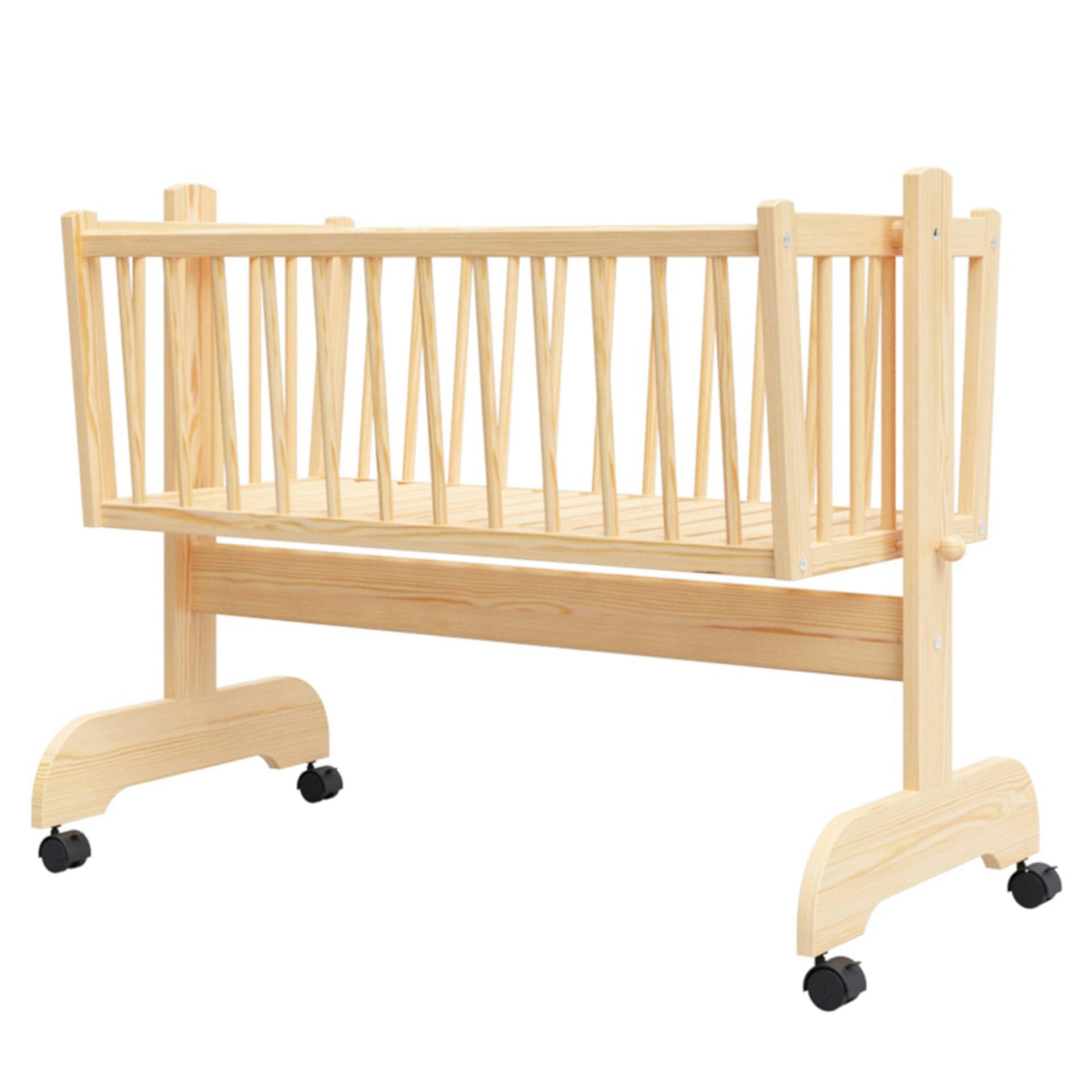 EMILIE - Berceau bébé en bois naturel - 90x40 cm - Matelas Inclus