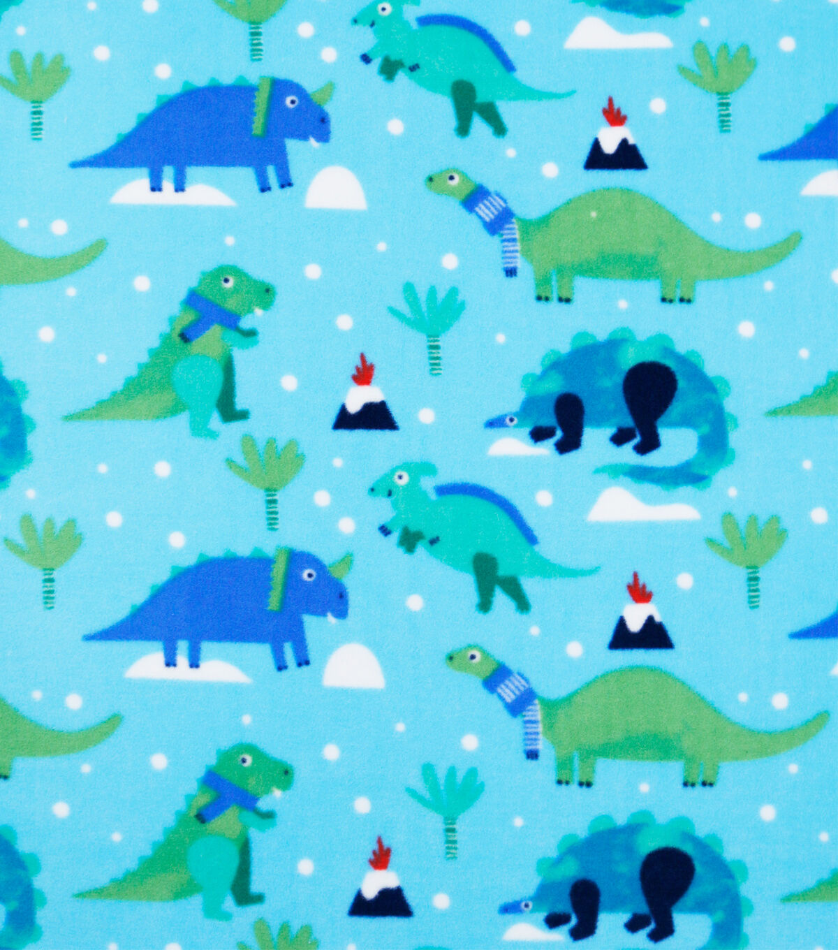 Winter Dinosaurs Anti Pill Fleece Fabric