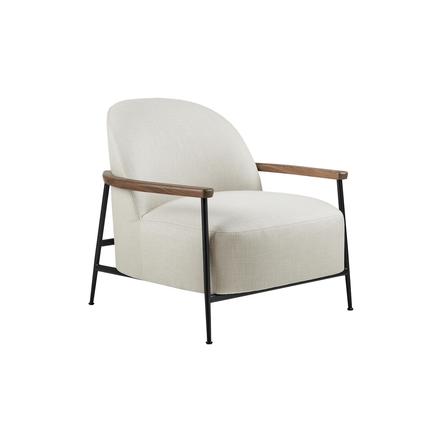 Sejour Lounge Chair with Armrests, Plain 0001/black matt