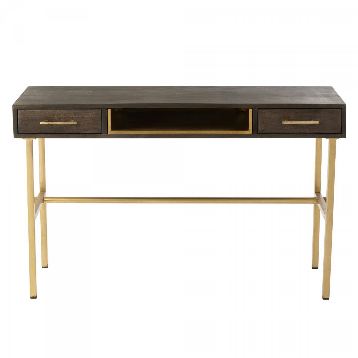 CHICAGO - Bureau contemporain effet bois et métal doré