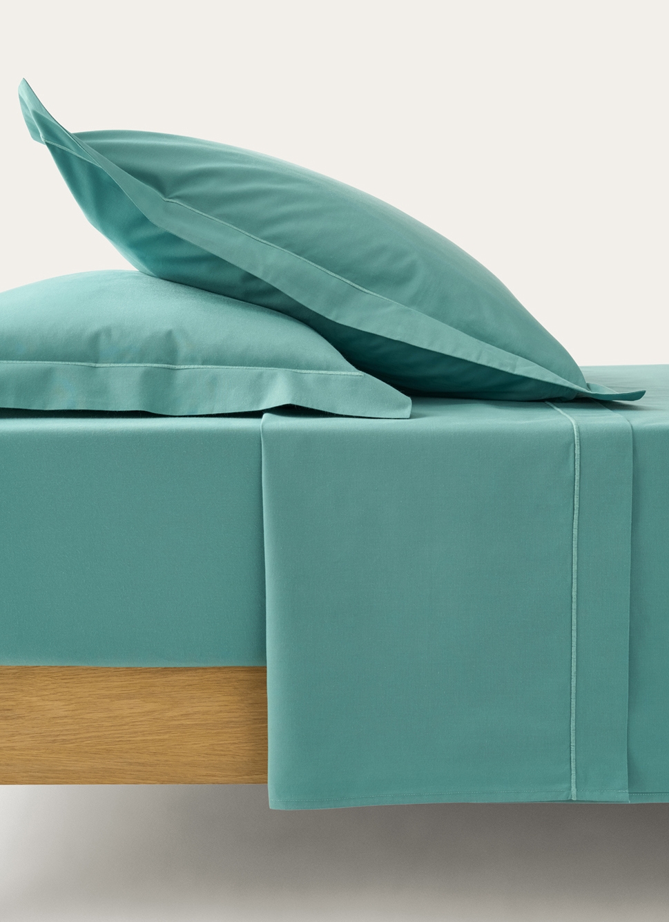 DRAP PLAT UNI EN PERCALE DE COTON BLEU MINÉRAL