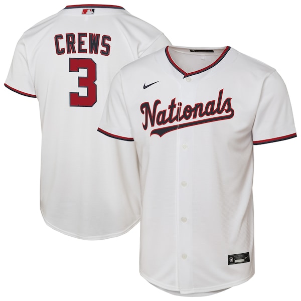 Dylan Crews Washington Nationals Nike Youth Home Replica Jersey - White