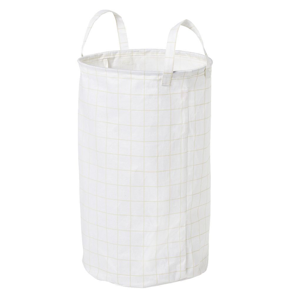 Panier à linge 60L tissu blanc