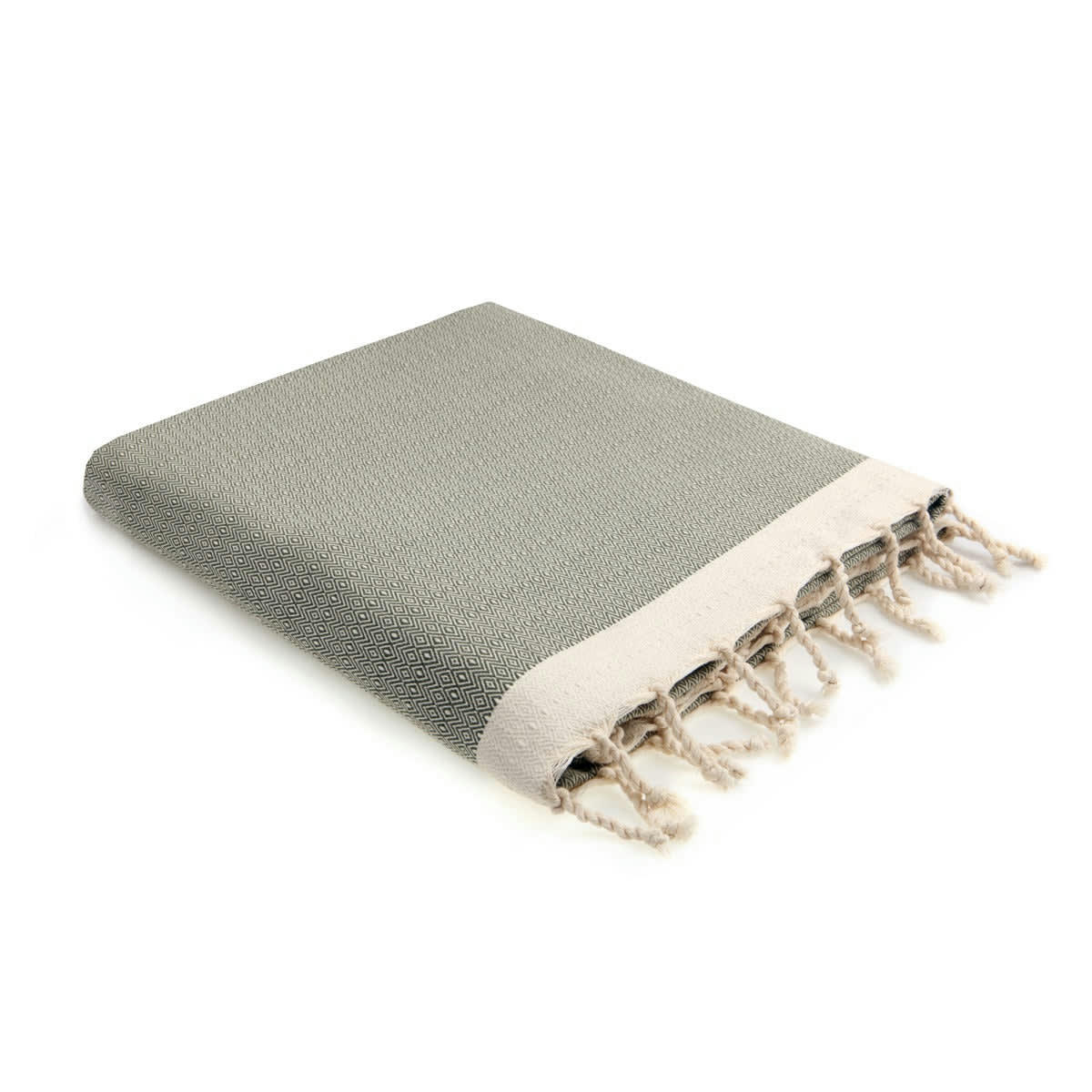 COURCHEVEL - Plaid coton  130x170 olive