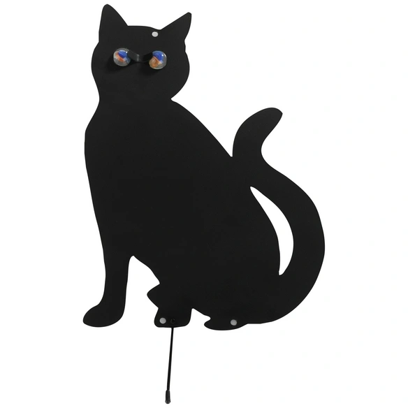 Gartenfigur, Katze, eisen/glas, schwarz