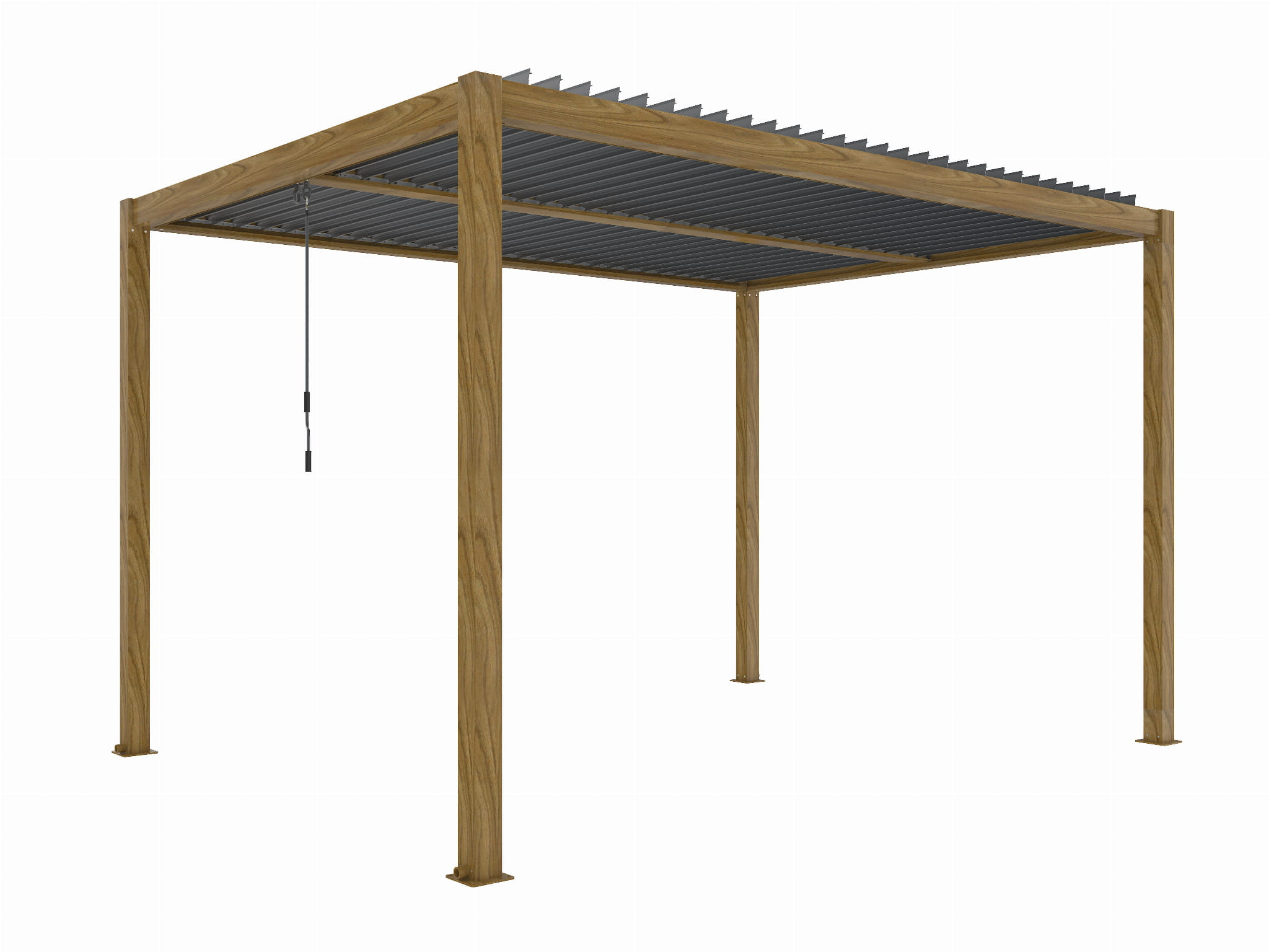 Pergola tarasowa ogrodowa Luxe 3x4m Aluminiowa w kolorze drzewna