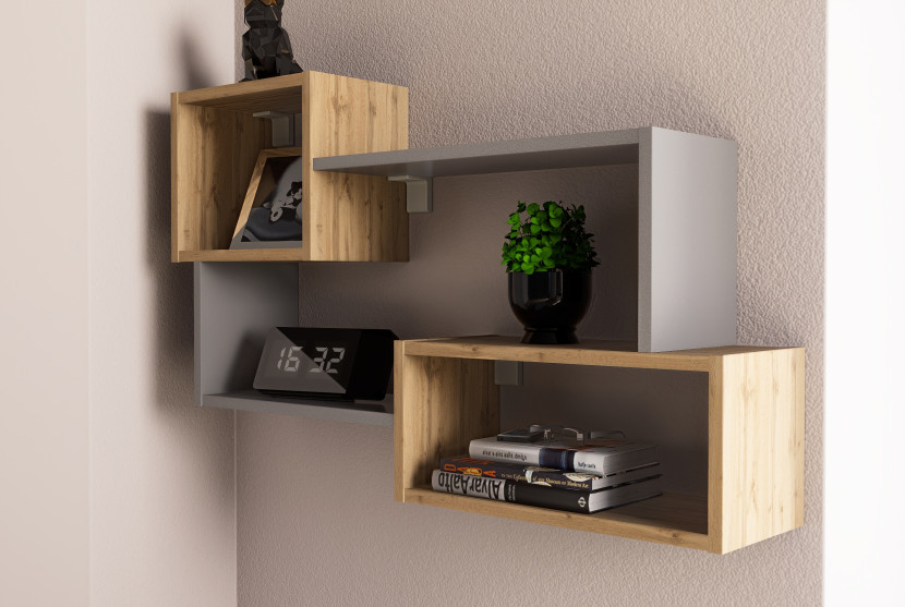 Półka SIGMA szara - dąb artisan