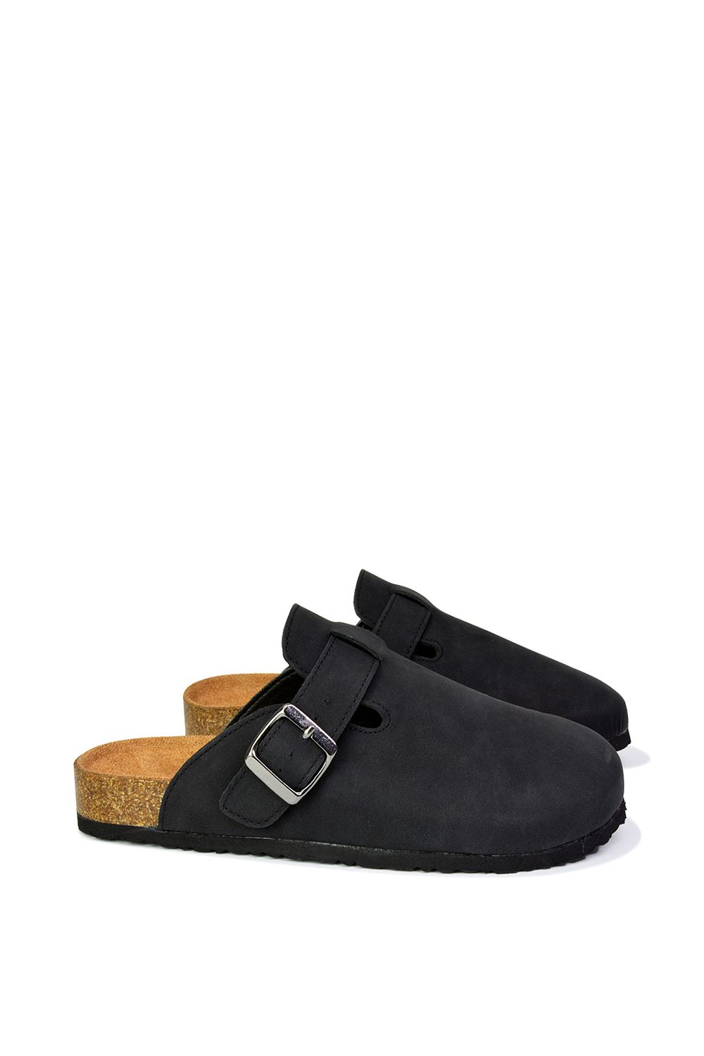 XY London Lucy' Slip On Flat Cork Slider Mules