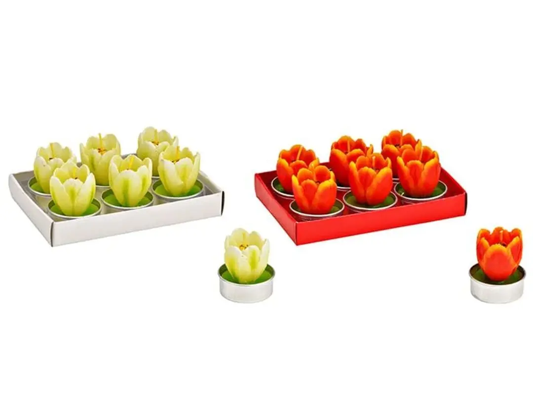 Teelicht 6er-Set Tulpe