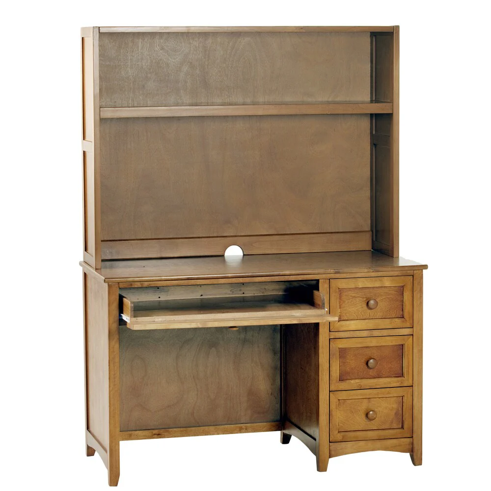 NE Kids School House Pecan Desk and Hutch