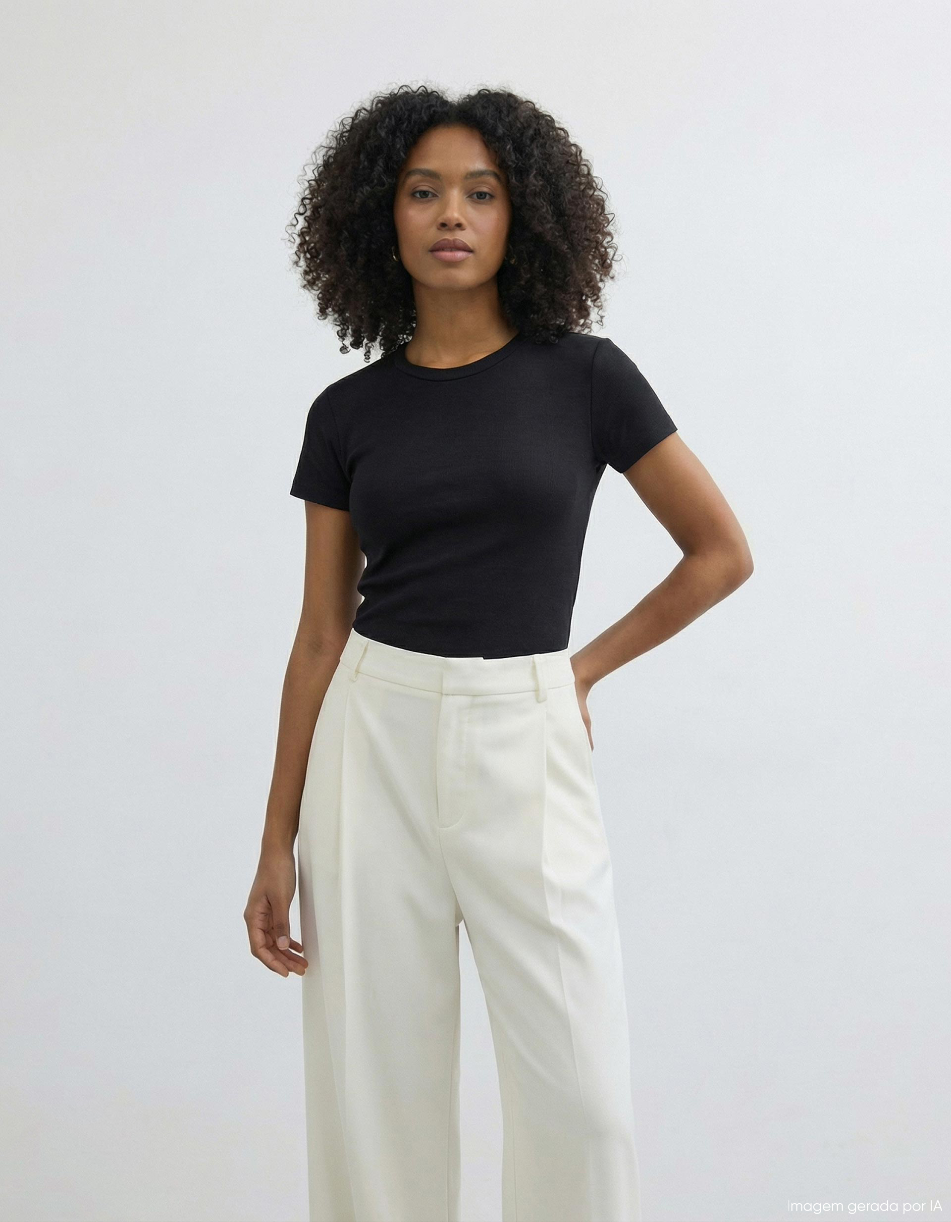 T-shirt, Mulher, Preto