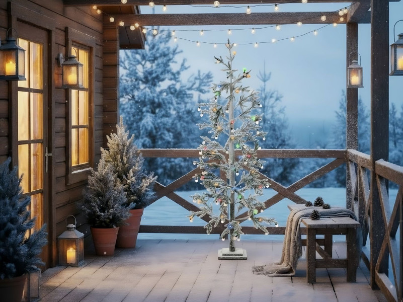 Sztuczna choinka ośnieżona z LED 180 cm