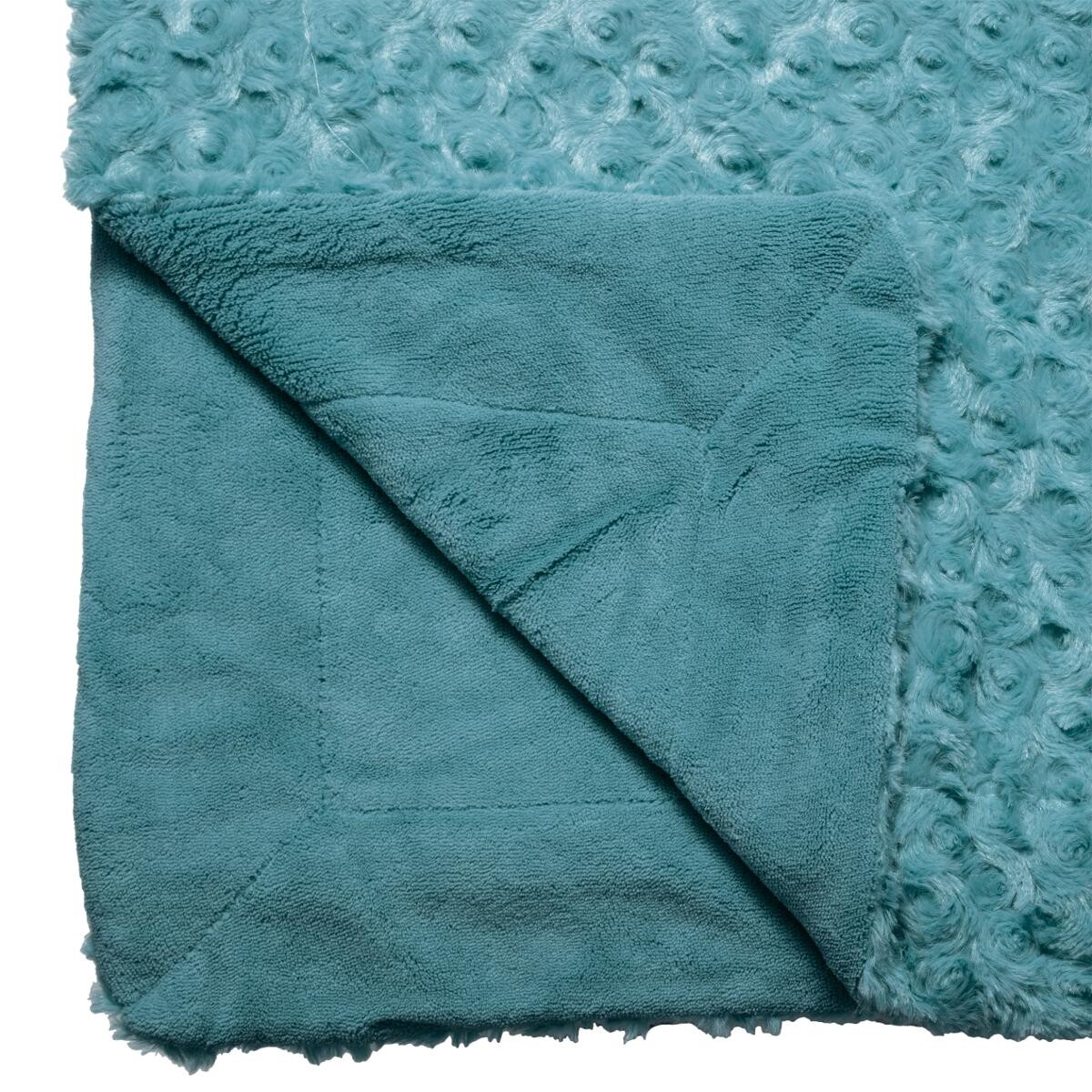 Faux fur plaid "Bouclette" Storm Blue, 120x160 cm