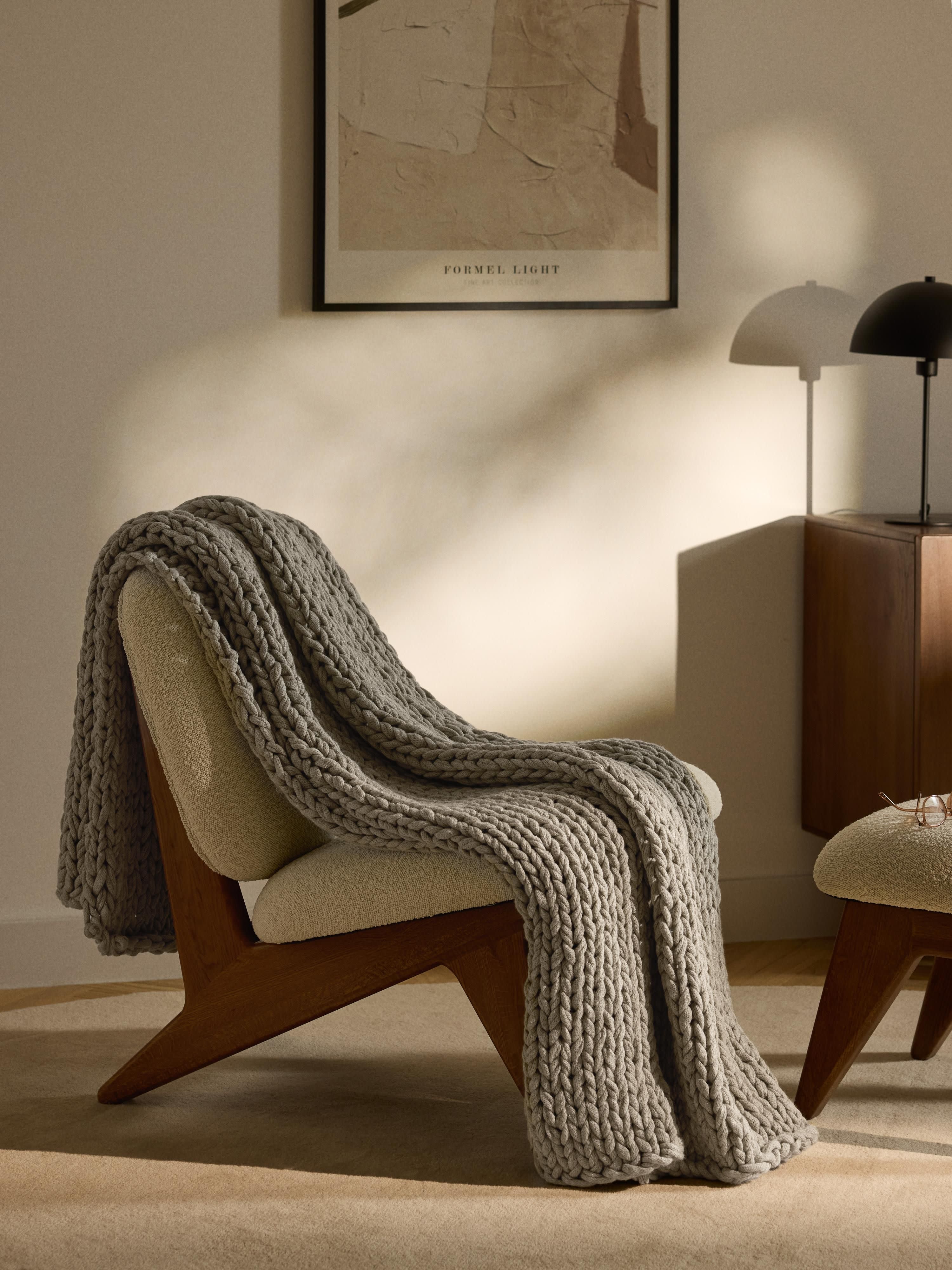 Handgemachte Grobstrick-Decke Adyna