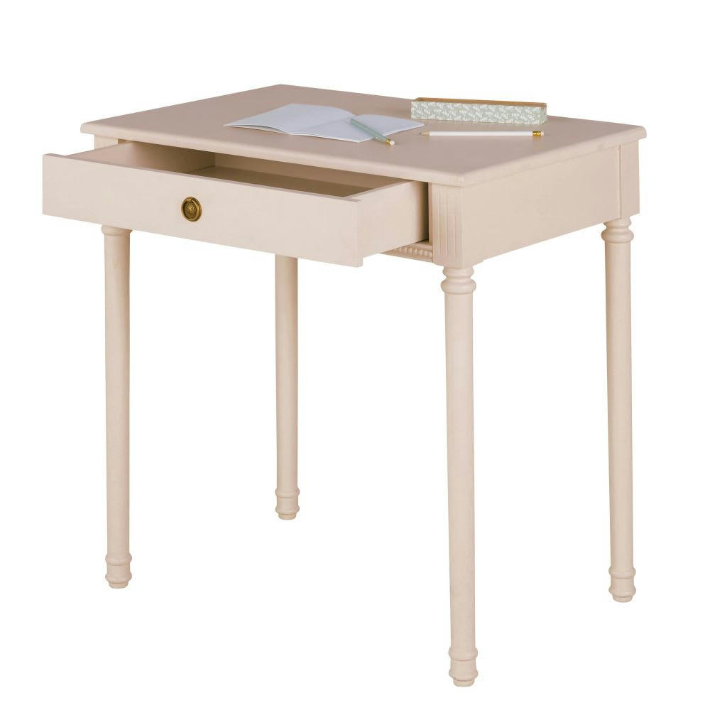 Milie - Bureau enfant 1 tiroir beige rosé