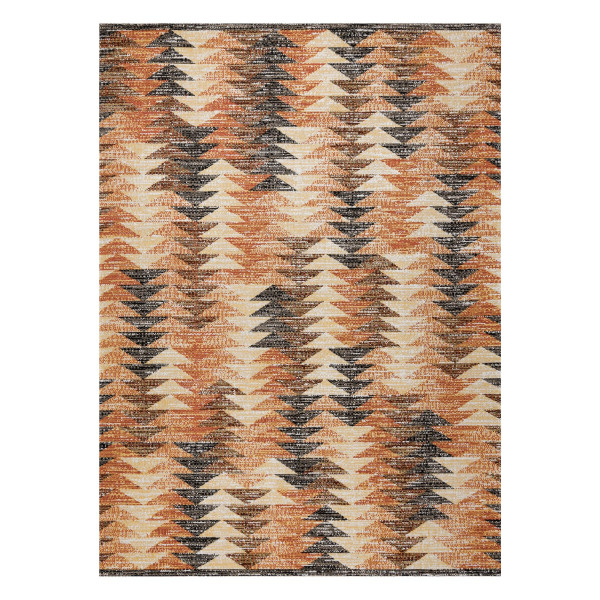 Dywan nowoczesny MUNDO D5781 trójkąty 3D outdoor pomarańcz / 80x250 cm
