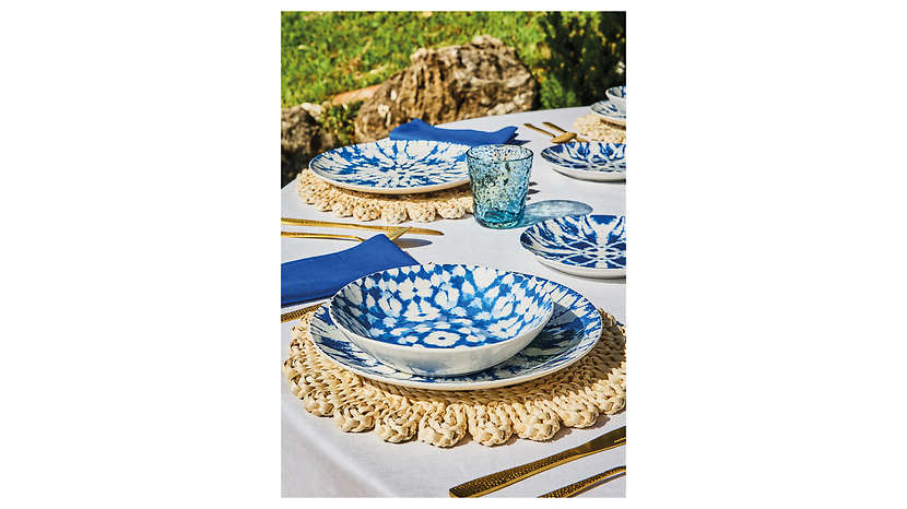 Komplet obiadowy 18 el. porcelanowy Madison Mirage Tognana niebieski