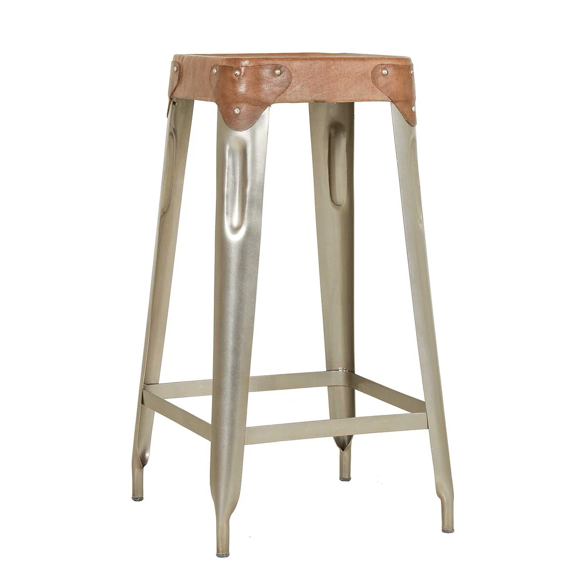 Bristol Leather Counter Stool by East at Main, Set of 2 - 14x14x27