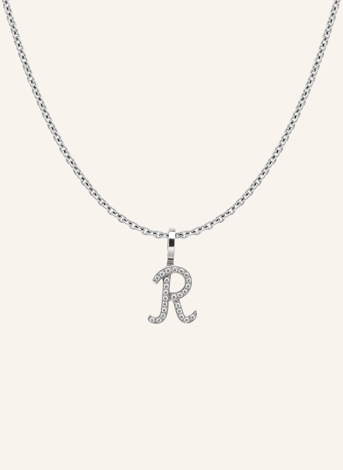 CADA Kette TINY DIAMOND LETTER R