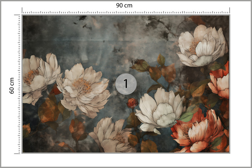 Fototapeta Do Sypialni Kwiaty W Stylu Vintage 90x60cm