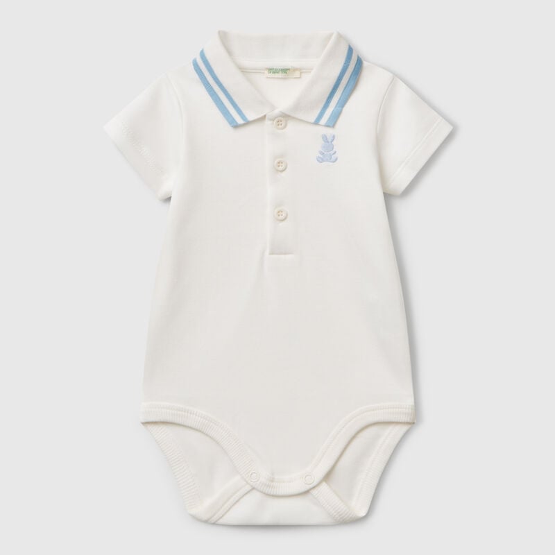 Polo bodysuit in cotton