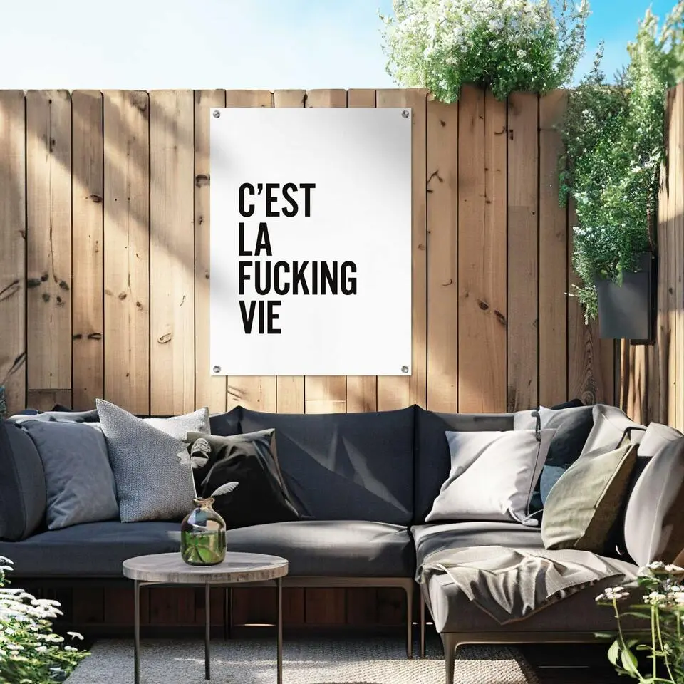 Tuinposter Het leven - 80 x 60 - Zwart-Wit