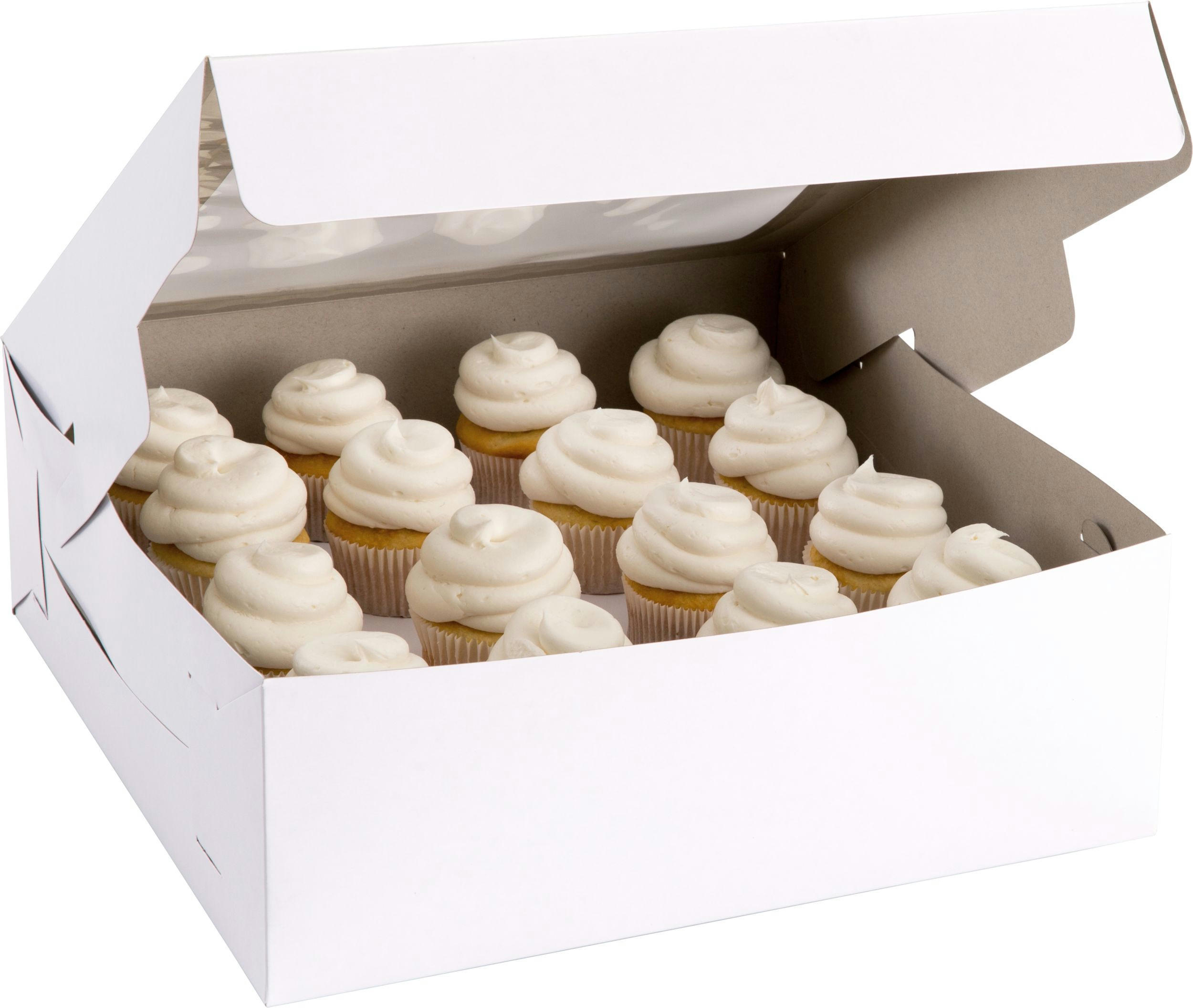 White Square Window Cake Box, 14-in x 14-in x 5-in