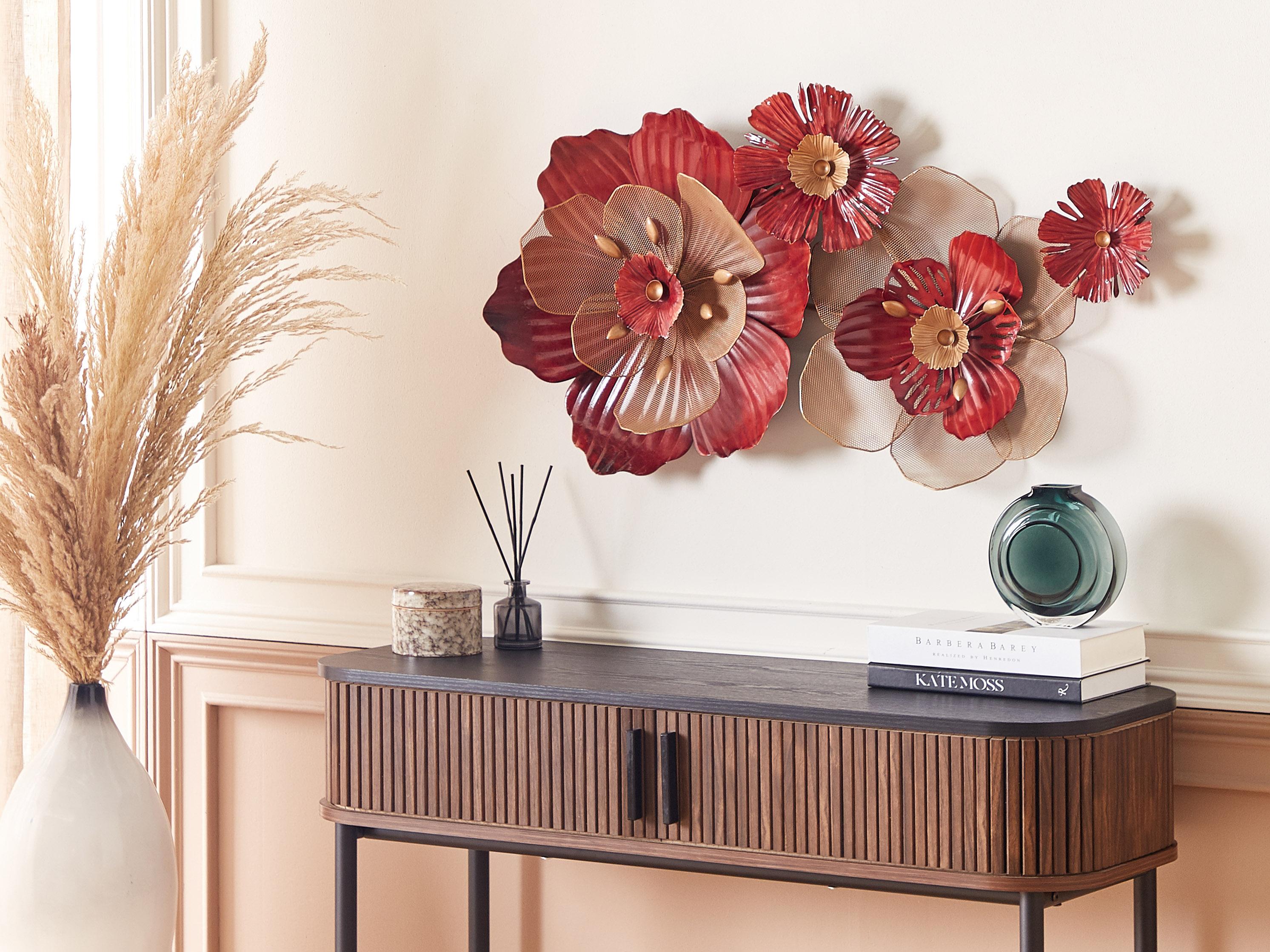 Wall Decor Flower SCANDIUM Metal 45 cm Red