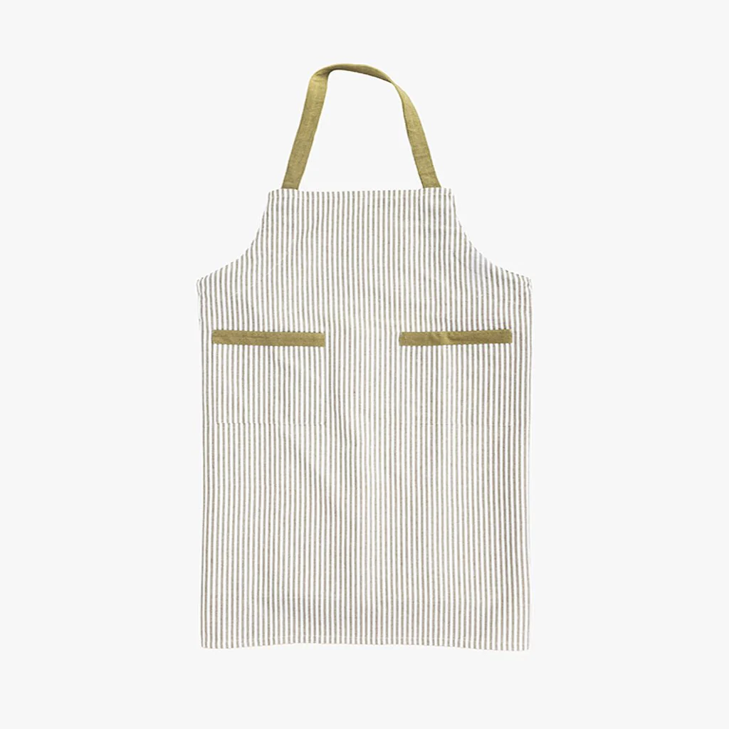 Avental de Algodão Riscas Verde PALHEIROS