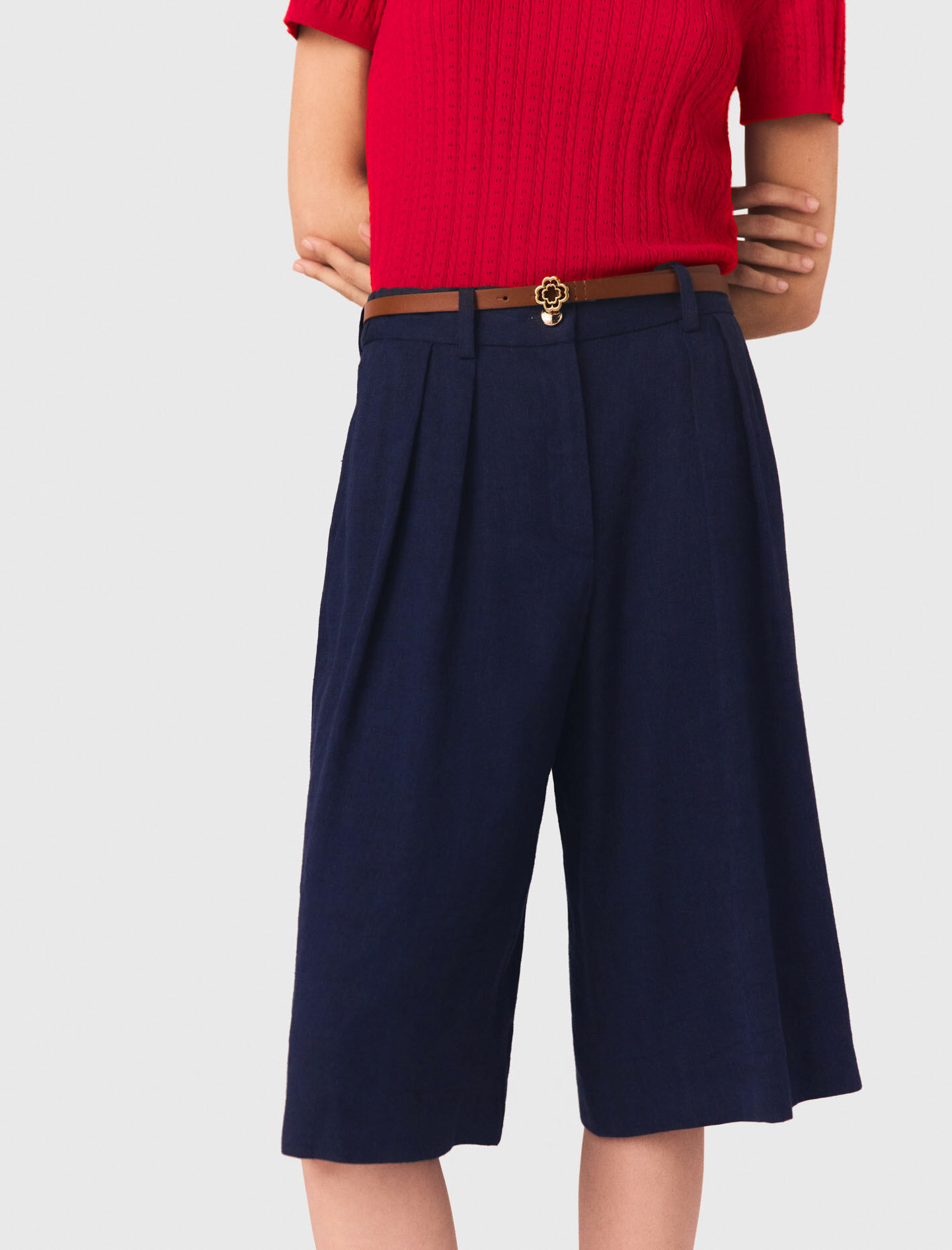 Bermudas en lin mélangé