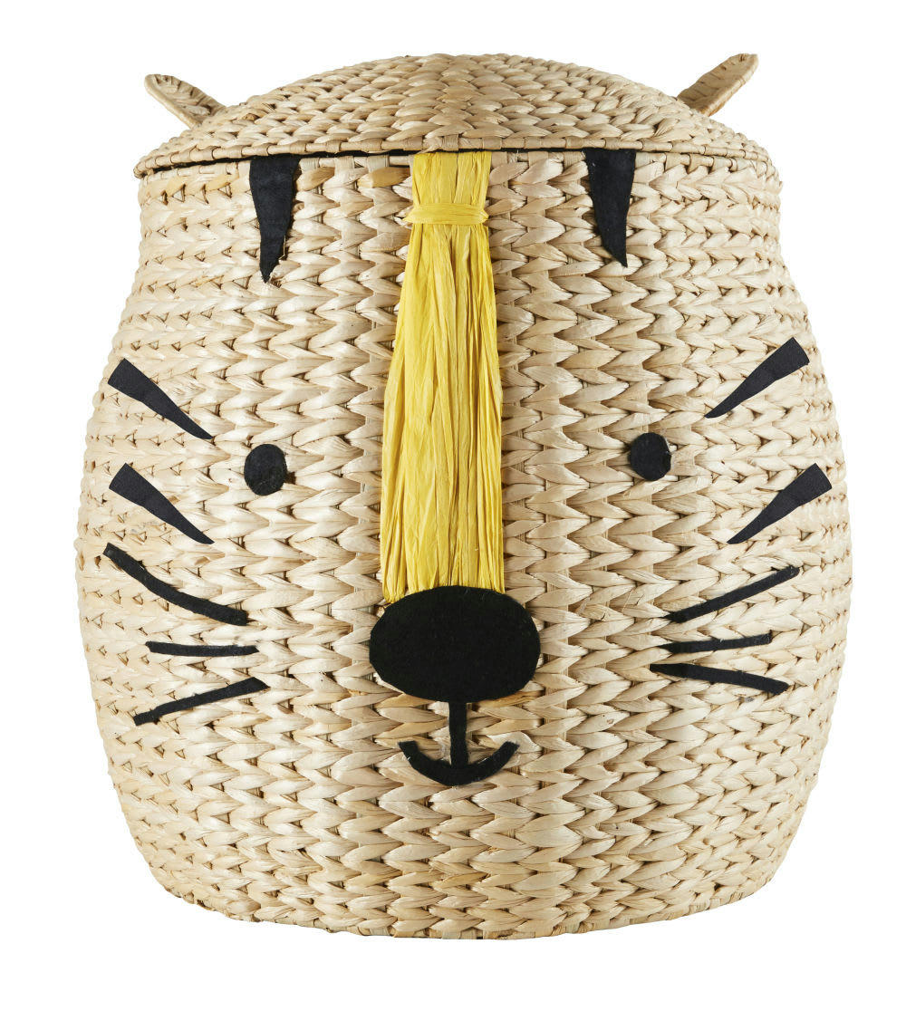 MINI JUNGLE - Panier tigre en jonc de mer tressé