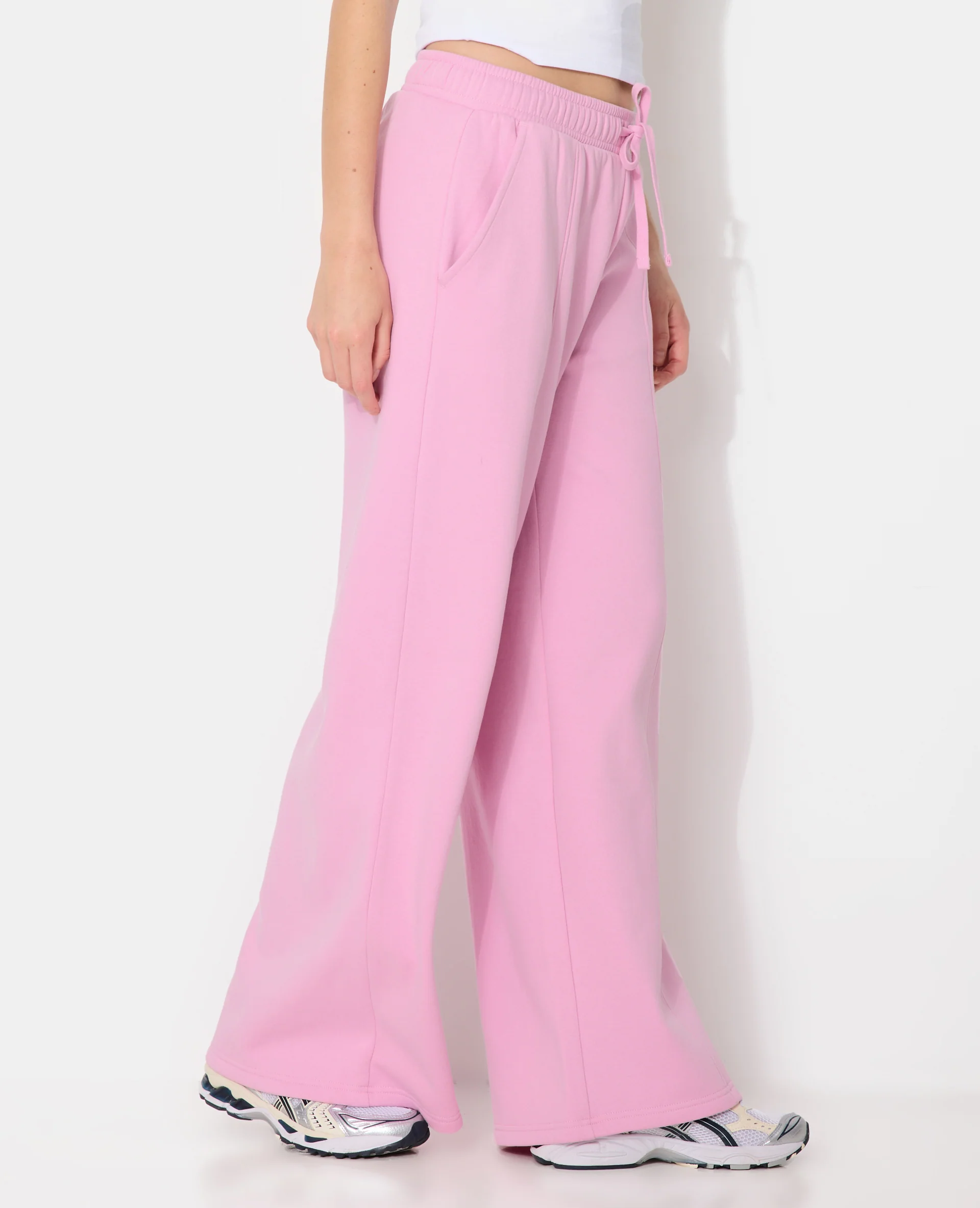 Pantalon molleton large taille élastiquée