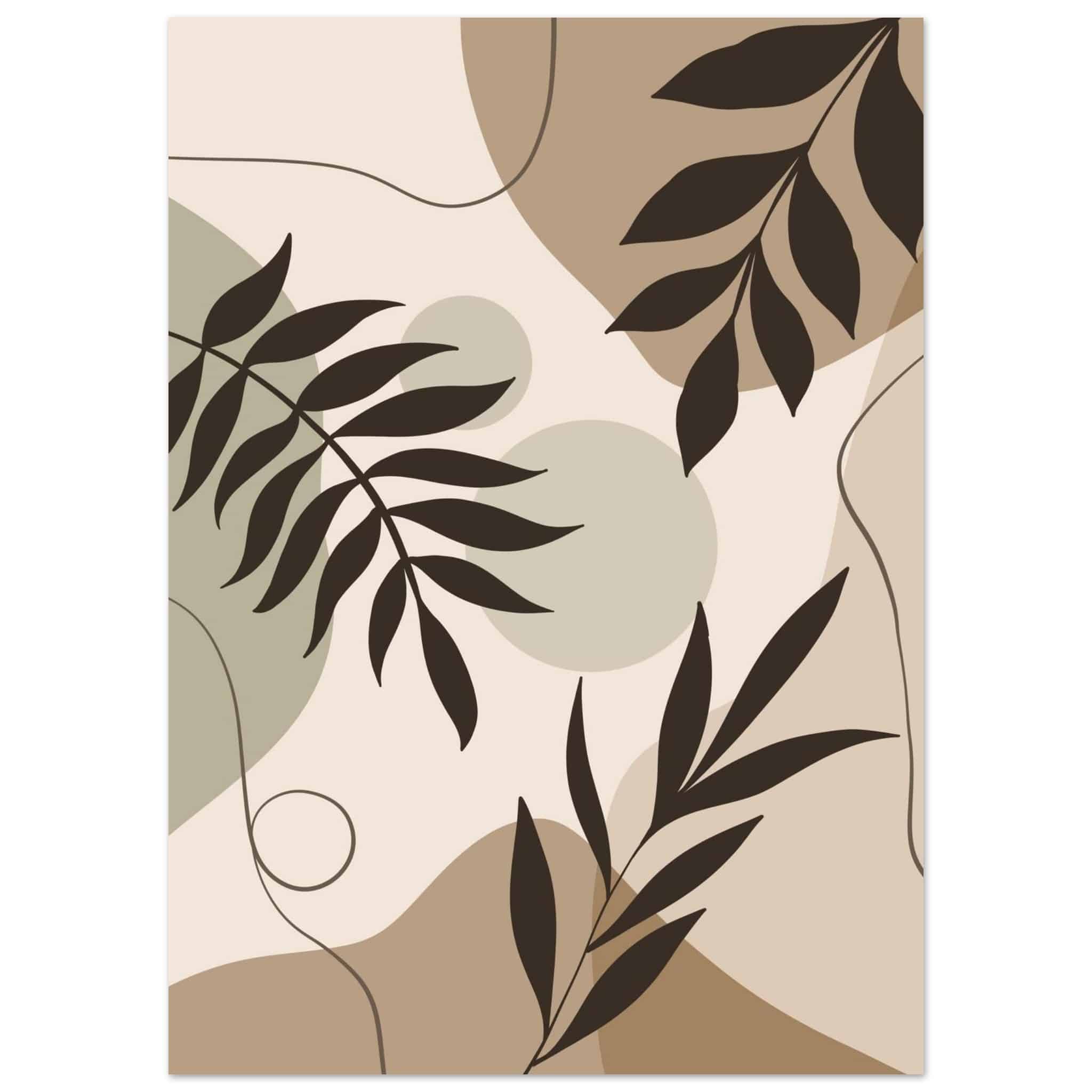 Artfulprints Poster Boho – Shaped leaves  - 50x70 cm - Meerkleurig