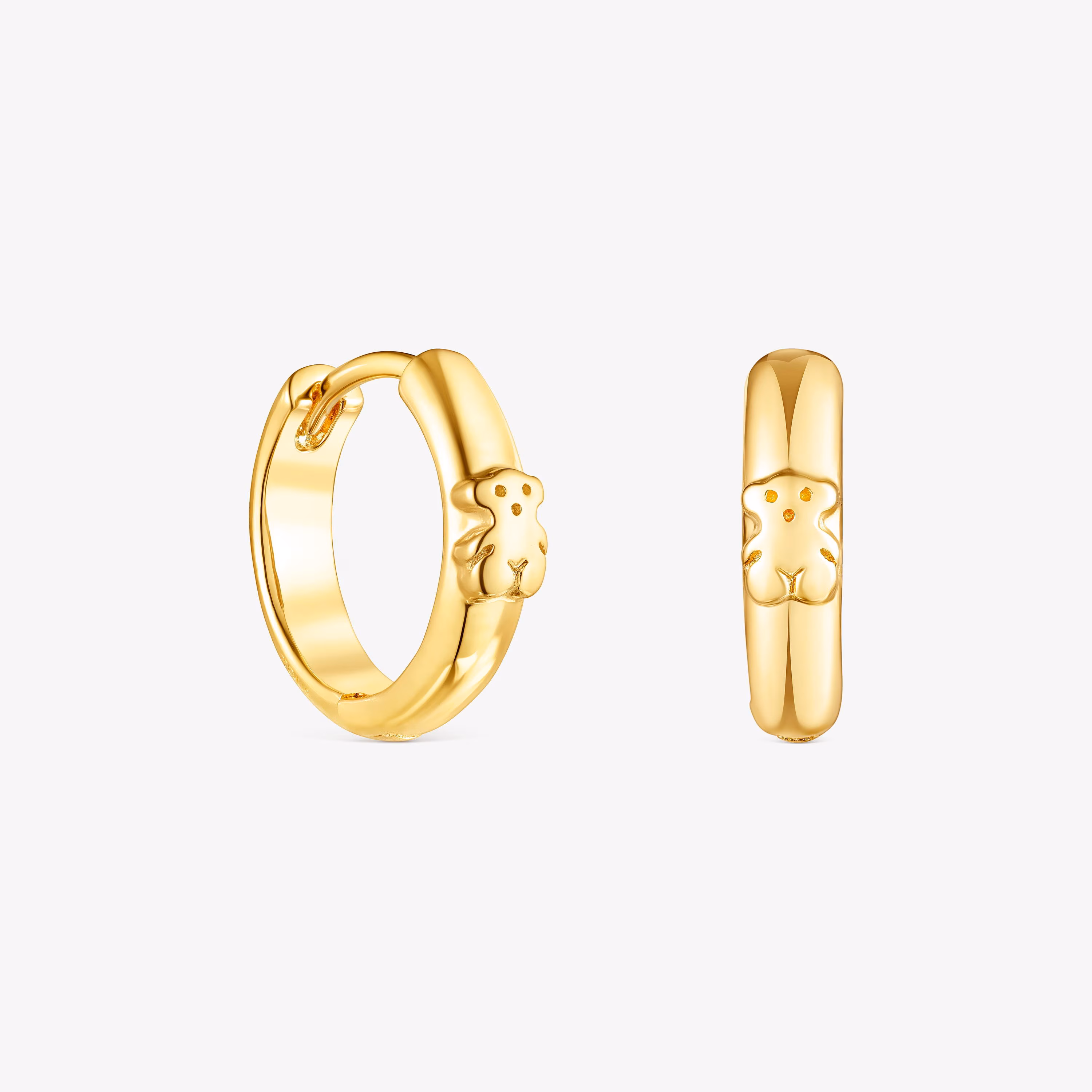 Pendientes aro oso con baño de oro 18 kt sobre plata TOUS Basics