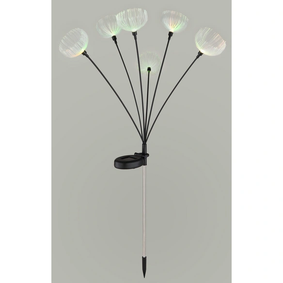 Solarleuchte, Edelstahl, 6xRGB LED, H: 70 cm