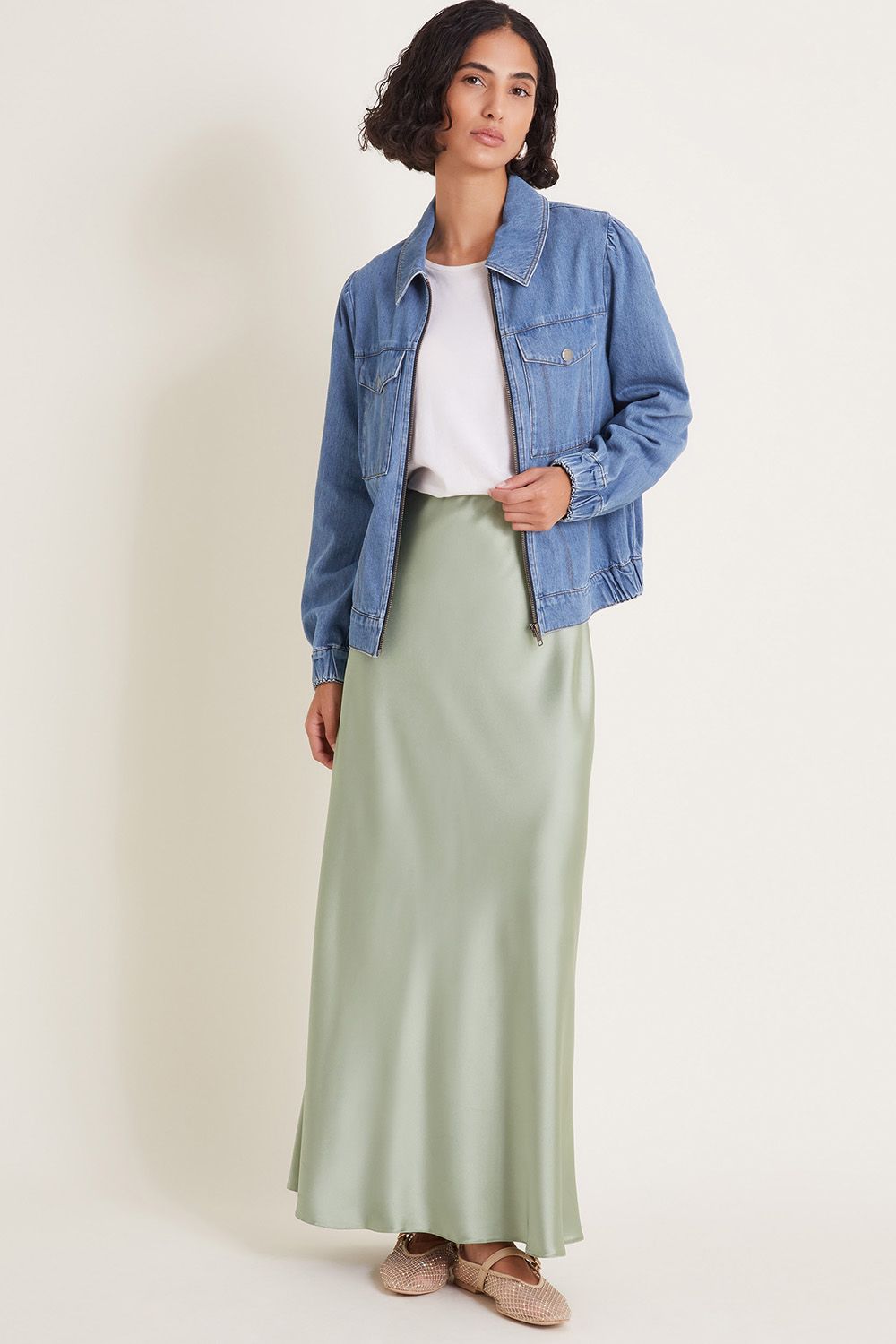 Monsoon Billie Denim Bomber Jacket