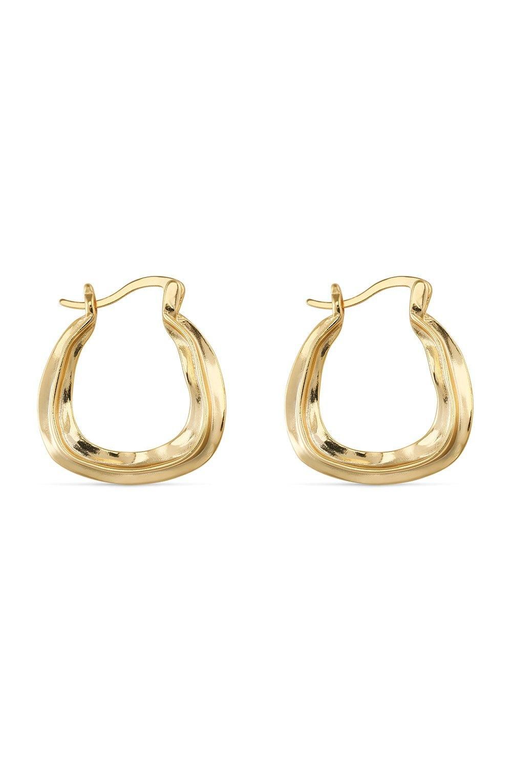 Elk & Bloom Chunky 14K Gold Oval Hoop Earrings