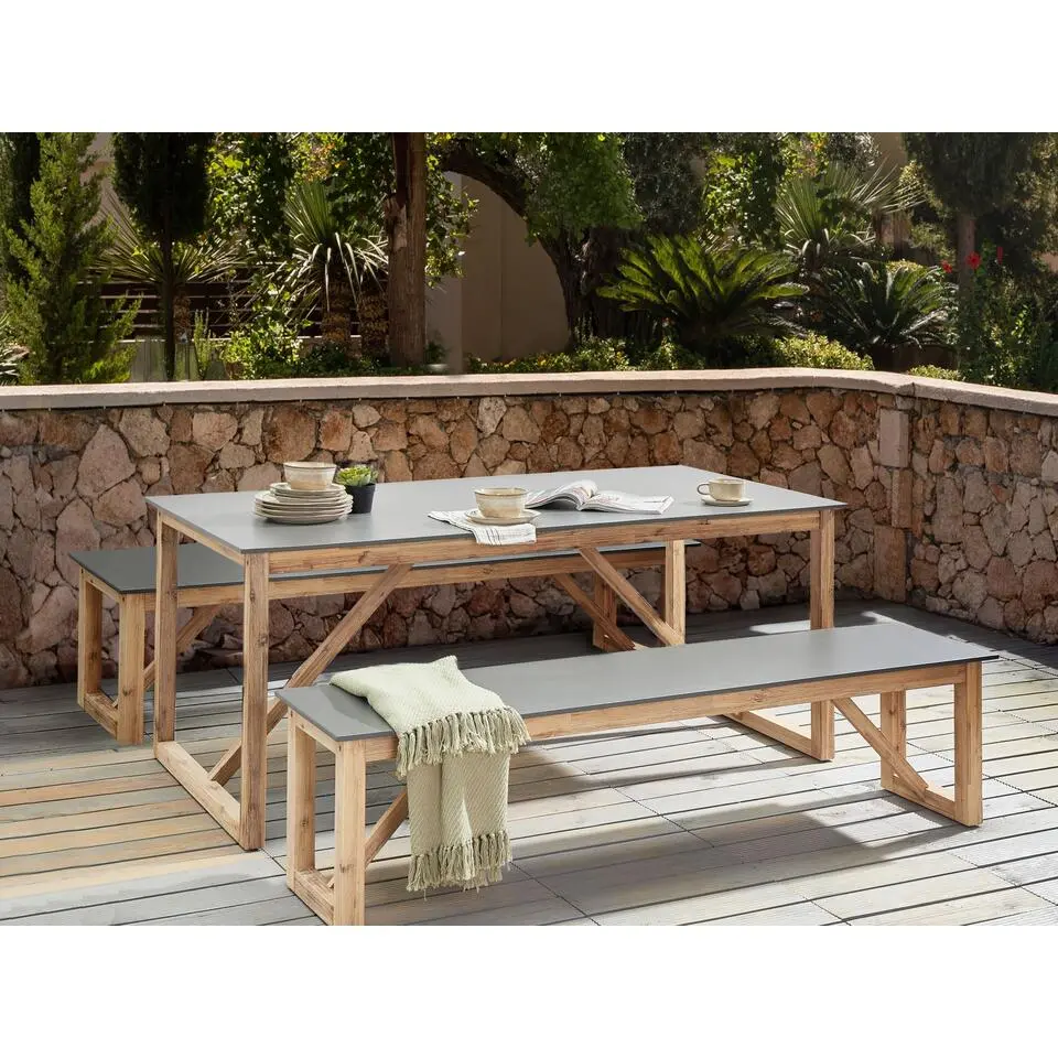 NOTTERI - Tuintafel - Grijs/Bruin - Beton