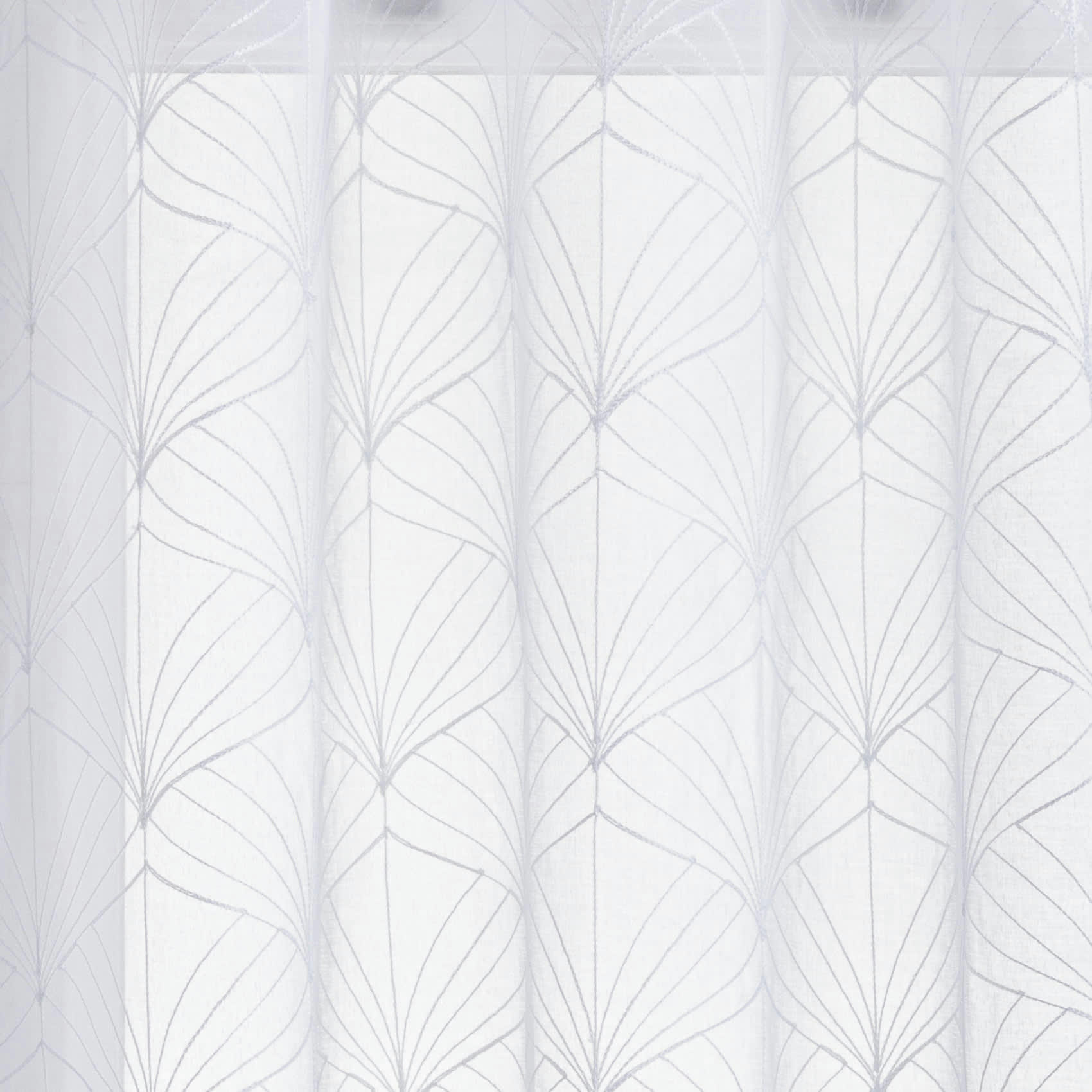 - Voilage tamisant brodé mia polyester blanc 140x240 cm