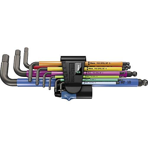 Jeu De Clés Allen 6 Pans 950/9 Hex-plus Multicolour Hf 1, 9 Pièces - Wera - 05022210001