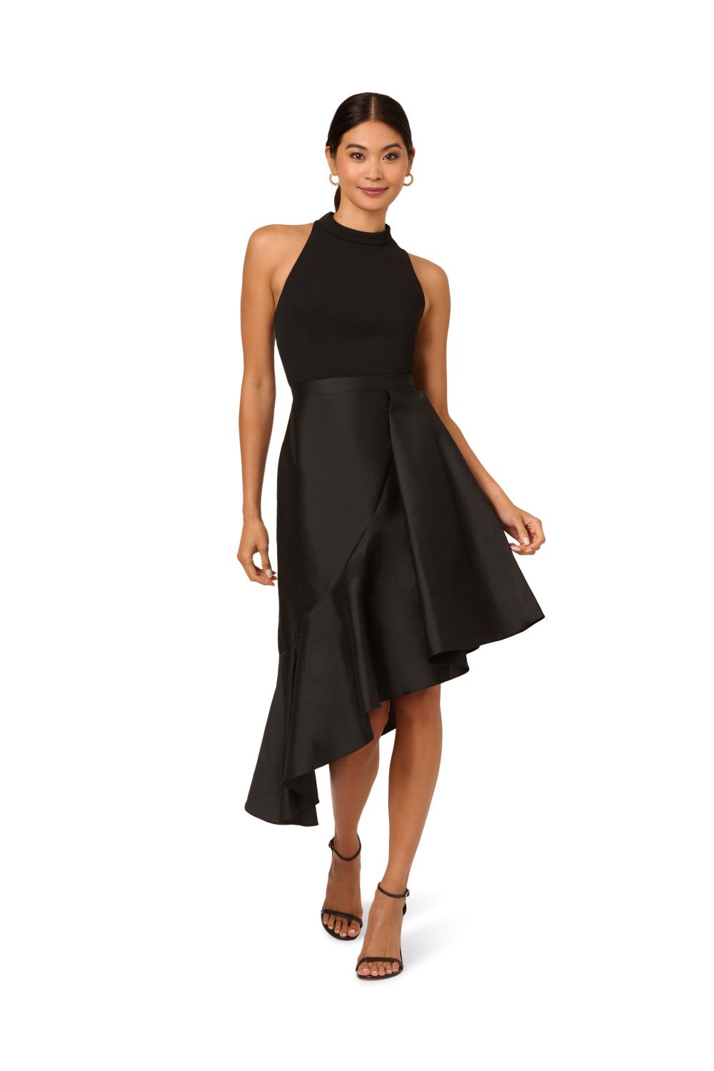 Adrianna Papell Crepe Combo Taffeta Dress